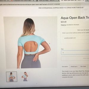 NVGTN aqua open back tee